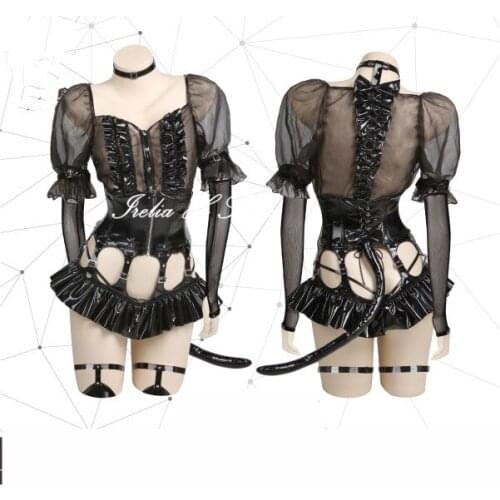 Irelia H Store Cat field lovely cat ear leather Sexy Cosplay Costume Private Photo Shoot Gift