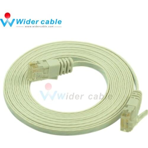 Best Sell Flat CAT6 Lan Cable White Bare Copper Ethernet Lan Cord 3m 1.1mm thickness