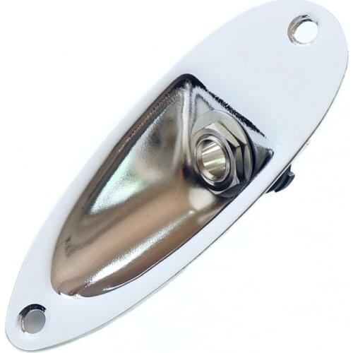Metal guitar parts Chrome color Boat guitar jack plate for Strat style guitars with 6.35 output jack