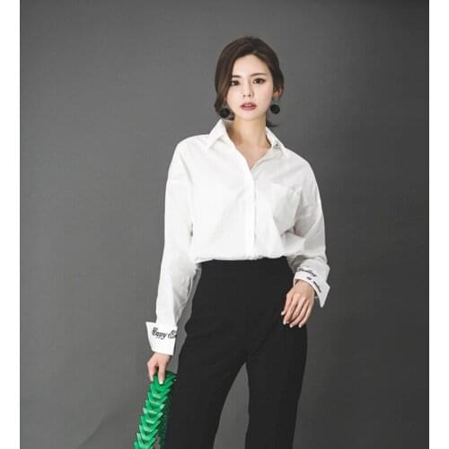 MingJieBiHuo Women's Shirts With Embroidery