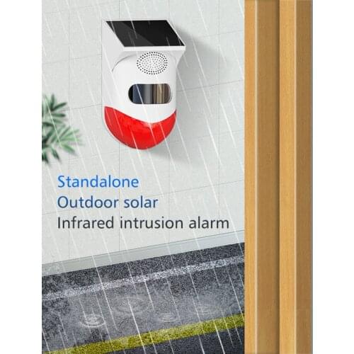 Standalong Outdoor Solar Infrared Detector Smart Anti-Theft Intrusion Detector Infrared Sensor Alarm