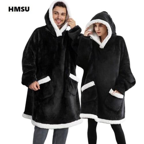 Winter Warm Homewear Blanket Hoodie Oversize Sweatshirt For Women Men Kid Hoody Sweatshirt Home Coats Comfy Pullover