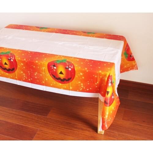 Disposable Plastic Table Cloth Halloween Pumpkin Table Cover Tablecloth Waterproof For Kids Birthday Party Decoration 180*108cm