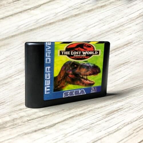 The Lost World Jurassic Park - EUR Label Flashkit MD Electroless Gold PCB Card for Sega Genesis Megadrive Video Game Console