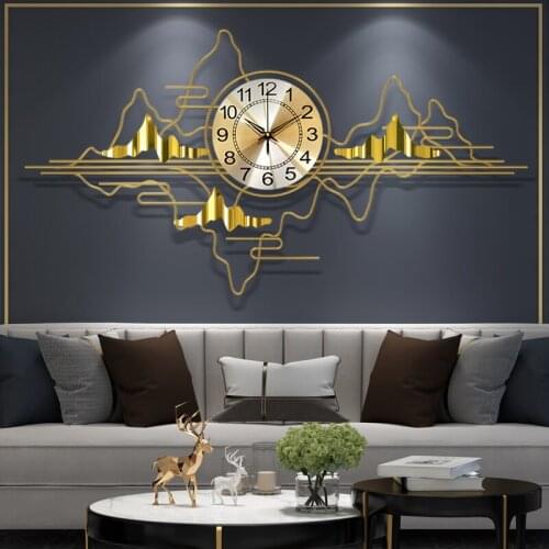 Simple Creative metal wall digital clock Living room decoration Wall clock modern design home decor Light Luxury wall clocks