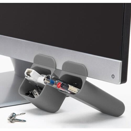 2pcs Rectangular Desktop Storage Box Computer Monitor Pocket Pencil Holder Home Office Stationery Storage Organizer Pen Holder