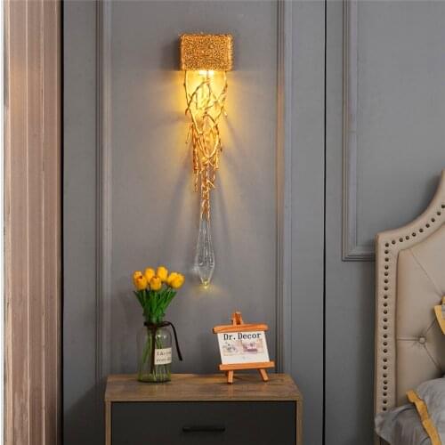 Modern LED Crystal Wall Lamp Bedroom Bedside Dining Room Nordic Interior Decor LED Wall Lights for Living Room Outdoor Lighting