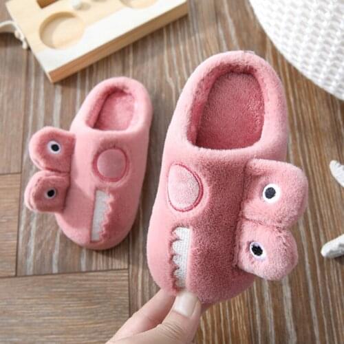 Autumn Winter Kids Slippers Toddler Girls Animal Flip Flop Plush Slides Baby Boys Indoor Shoes Warm House Children Slippers