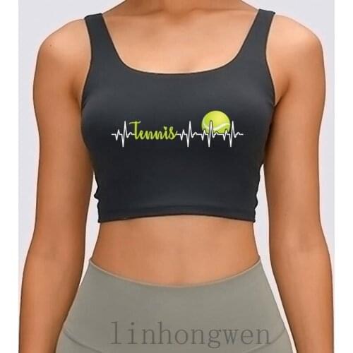 Tennis HeartbeaTank Top Women Tank Top O-Neck New Style Summer Customize Trend Sunlight Family Cotton Crop Top