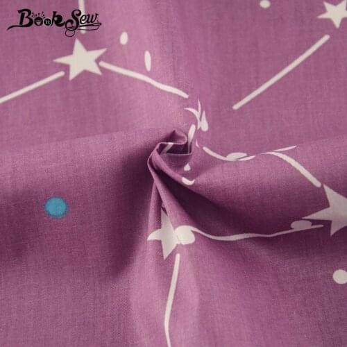 Booksew New Stars Theme Sewing Material Textile Tela Violet 100% Cotton Fabric Patchwork Tissu DIY Cloth Baby Twill Scrapbooking