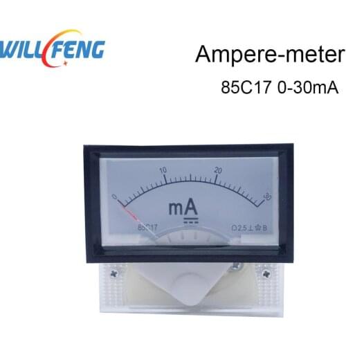 Will Feng DC Ampere Meter 0-30mA 85c17 Analog Panel Meter Current Ammeter For Co2 Laser Engraver Cutting Machine