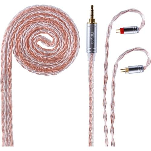 Yinyoo 8 Core Silver Plated Upgraded Cable 2.5/3.5/4.4mm Balanced Cable With MMCX/2pin Connector For HQ5 HQ6 ZS10 AS10 ZS6 ES4
