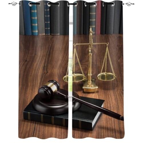 Gavel Golden Lawyer Curtains for Living Room Bedroom Modern Home Decoration Window Curtain Kids Room Home Supplies