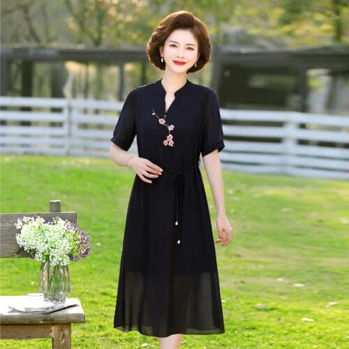 High Quality Embroidery Dress 2021 Summer Fashion Designer Runway Dresses Elegabt Chiffon Patchwork Button Long Dress