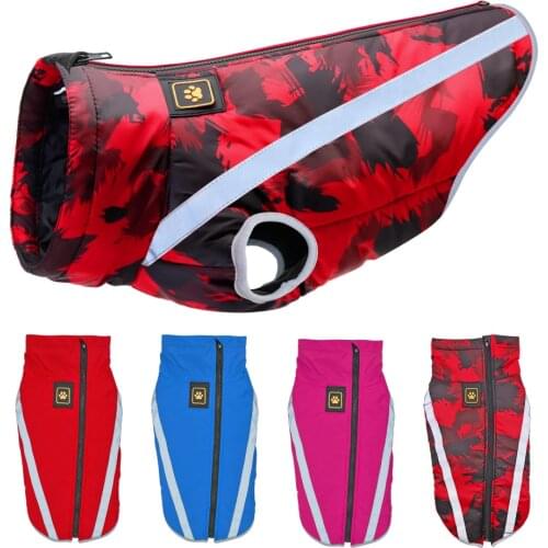 Winter Reflective Pet Dog Clothes Waterproof Dog Jacket Soft Fleece Warm Coat French Bulldog Clothing For Small Medium Large Dog