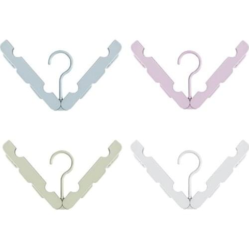ABS Foldable Hanger With Clips Portable Travel Clothes Drying Rack Anti-skip Windproof Home Clothes Folding Hanging Hangers