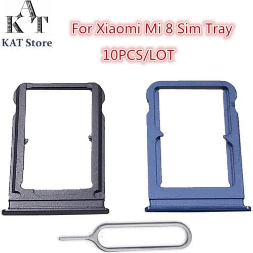 10 Piece SIM Card Tray Micro SD Card Slot Holder Adapter For Xiaomi Mi 8 Mi 8 Lite With Eject Pin Needle Tool Replacement Parts