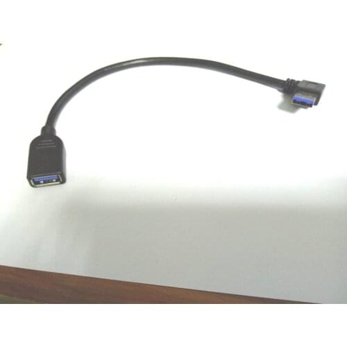 1000pcs USB 3.0 Male TO Female Left Angle Connector Extension Cable 16cm New