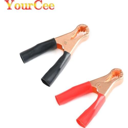 2Pcs 50A Red And Black 80mm Alligator Clips Crocodile Car Caravan Van Battery Test Lead Clips Best Plug Power Promotion