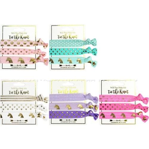 3pcs Birthday Party Unicorn Hair Tie Wristband Birthday Party Decoration for Kids Unicorn Birthday Party Decoration HL83