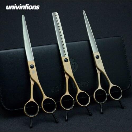 7" Pet Dog Gromming Scissors Kit Pet Cutting Scissors for Dog Animails Cat Straight & Thinning & Curved Scissors Stainless Steel