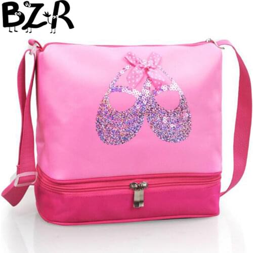 Sweet Sequined Ballet Dance Bag Embroidered Ballet Shoes Ballet Handbags Girls Waterproof Canvas Ballet Dance Bag For Children