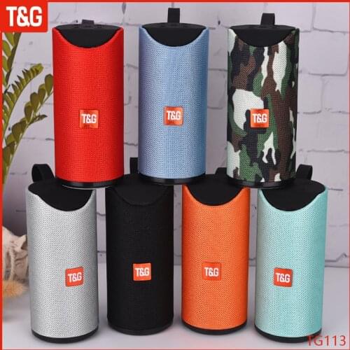 T&G TG113 Bluetooth Speaker Portable Outdoor Loudspeaker Wireless Mini Column 3D 10W Stereo Music Surround Support FM TF Card