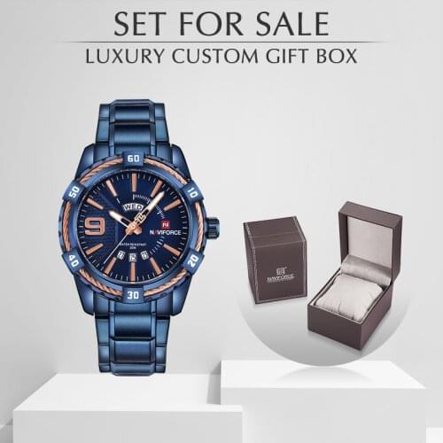 Top Brand NAVIFORCE Fashion Men Watches Waterproof Quartz Wristwatches Male Clock With Box Set For Sale Relogio Masculino