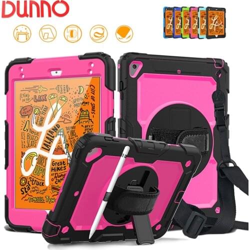 IPad 2019 Mini Case 7.9 inch Cover For iPad Mini 4 Mini 5 Cover For iPad Mini Anti-Fall Case Rotate Hand Strap Shoulder Strap