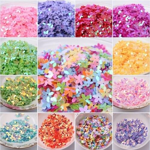 Sequin 10mm Flower Loose Round Cup Five-finger Flowers Loose Sequins Paillettes Sewing Accessories for Clothing DIY Crafts 20g