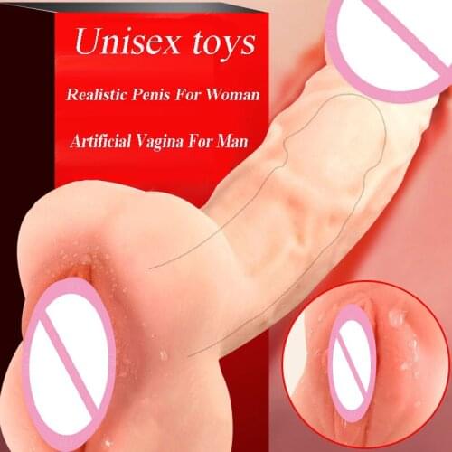 GaGu Unisex Soft Dildo Realistic Male Masturbator Pocket Pussy Vagina Hollow Penis Sleeve Gay Anal Sex Adult Sex Toys For Women