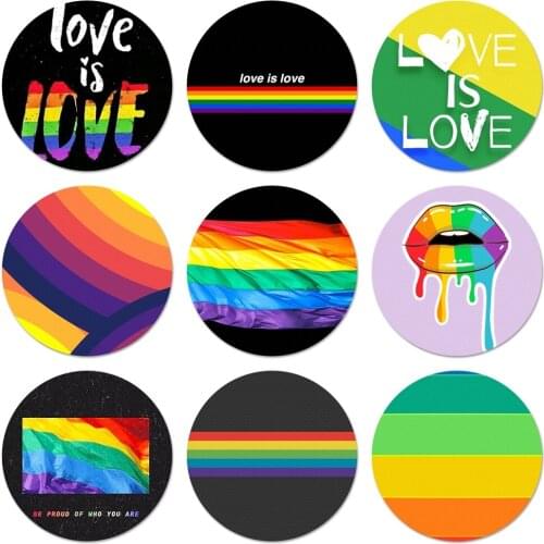 Gay Lesbian LGBT Rainbow Pride Icons Pins Badge Decoration Brooches Metal Badges For Clothes Backpack Decoration