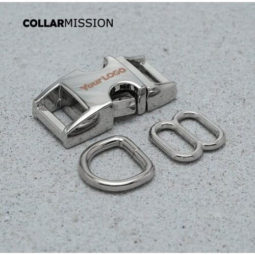 Engraving 10mm(metal buckle+adjust buckle+D ring)for backpack DIY dog cat collar webbing sewing silver accessory premium quality