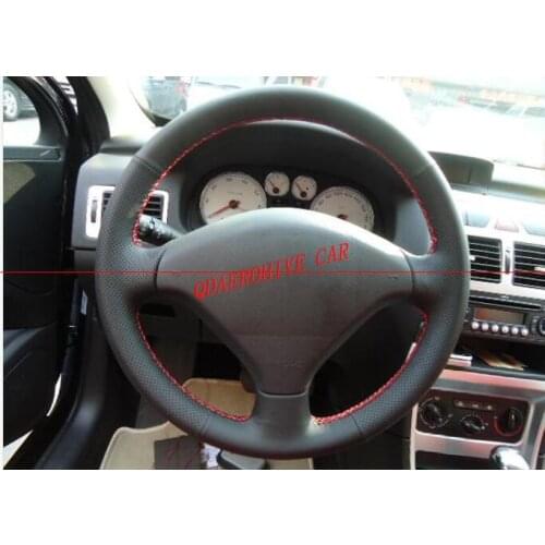 QDAEROHIVE Artificial micro fiber Leather Car Steering Wheel Cover for Peugeot 206 2003 206 CC 2005
