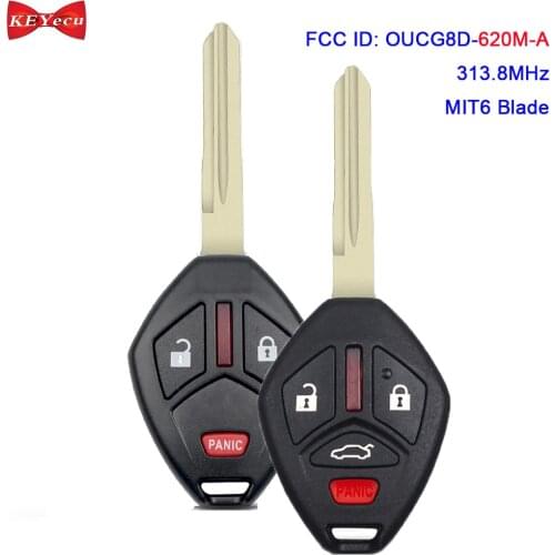 KEYECU for Mitsubishi Endeavor Eclipse Galant 2006 2007 Remote Key Fob OUCG8D-620M-A 313.8MHz ID46 Chip MIT6 Blade
