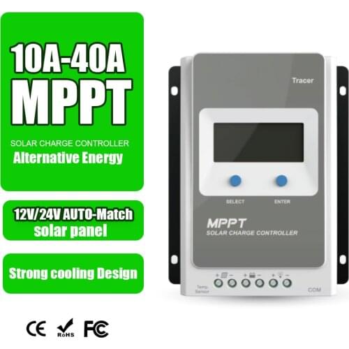 10A 20A 30A 40A MPPT Solar Charger Controller LCD 12V24V Auto Solar Panel Controller High Efficiency Regulador