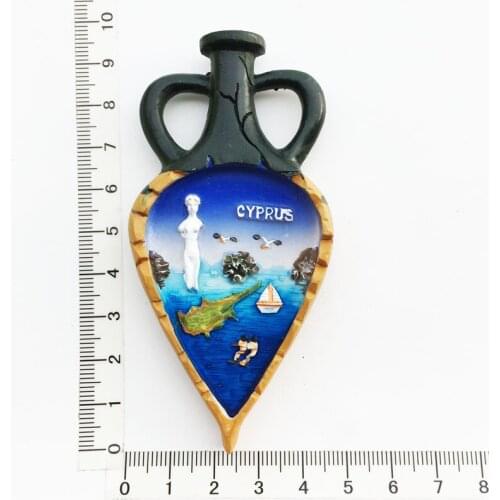 Cyprus)Fridge Magnet,Creative Travel Commemorate Crafts 3D Ornaments Magnetism Resin Material Refrigerator Stickers