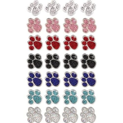Tire Valve Stem Caps Rhinestone Metal Paw Car Bike Wheel Air Dust Covers Easily Installation Personal Car Elements