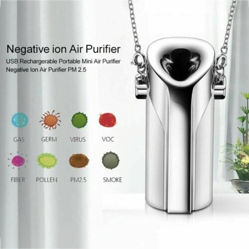 Mini USB Air Purifier Portable Wearable Necklace Style Air Freshener For Personal Use