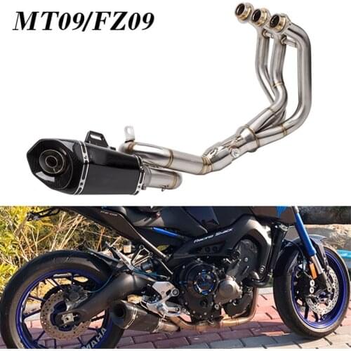 Motorcycle modified exhaust pipe muffler MT09 exhaust straight up FZ09 hexagonal exhaust carbon fiber