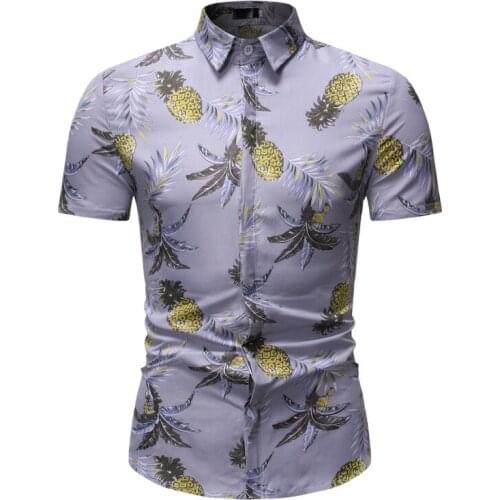 Mens brand new personalized fashion business casual short sleeve printed shirt Hawaiian shirt mens shirts streetwear