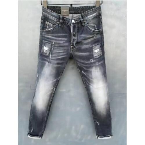Jeans Pants Design Cool Top Jeans Men Slim Jeans Denim Trousers Blue Hole Pants Jeans For Men 053