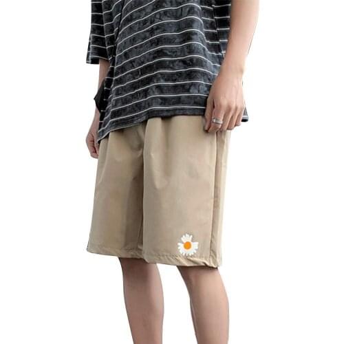 Casual Shorts Men Marguerite Loose Elastic Fifth Pants Board Sports Running Shorts Mens Clothing 2021