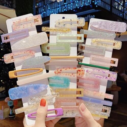 2021 New Summer Acrylic Hair Clip for Women Girls Sweet Hairpins Headband Barrettes Fashion Hair Accessories Drop Shipping