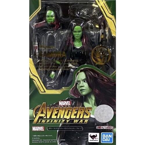 17cm BANDAI Original SHF marvel legends Avengers: Infinity War Gamora Action PVC Collection Model Toy Anime Figure Toys For Kids
