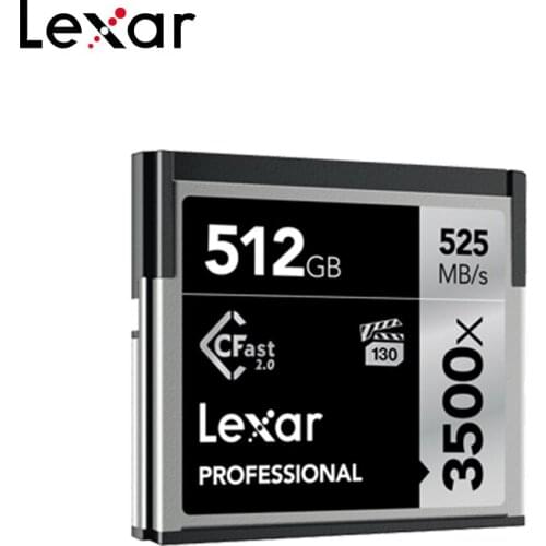Original Lexar Professional 3500x CFast 2.0 Card 512GB 256GB 128GB 64GB VPG-130 Up to 525MB/s 4K Video CF Card for Cameras