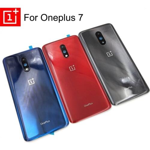 Original Glass For OnePlus 7 Back Battery Cover Door Rear Glass One Plus 7 Battery Cover 1+ 7 Housing Case + Camera Lens + Logo