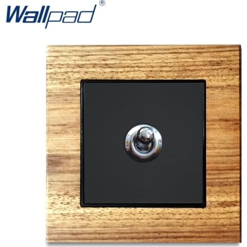 1 Gang 1 Way 2 Way Toggle Switch Real Wood Panel Wallpad Wall Light Switch Interrupteur Silver Toggle