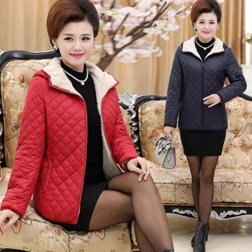 Middle Aged Casual Hooded thick Parkas Women Middle Aged Winter Parkas Jacket New Casual Warm Long Sleeve Big Size Parkas