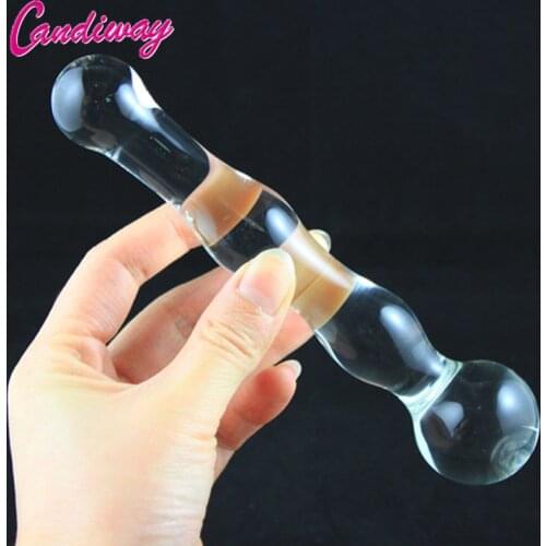 CandiWay glass ball butt plug crystal dildo Sheer pyrex due dong glass Anal Sex toys Adult products for women men masturbation